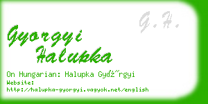 gyorgyi halupka business card